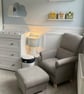 Clarke Forester Fabric Adult Armchair Chair Navy Blue Orange Accent Rabbits - Image 6
