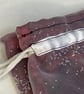 Reusable fabric gift bag. Burgundy sparkles - Image 4