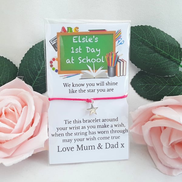 Personalised 1st day at school bracelet, 1st day at school gift