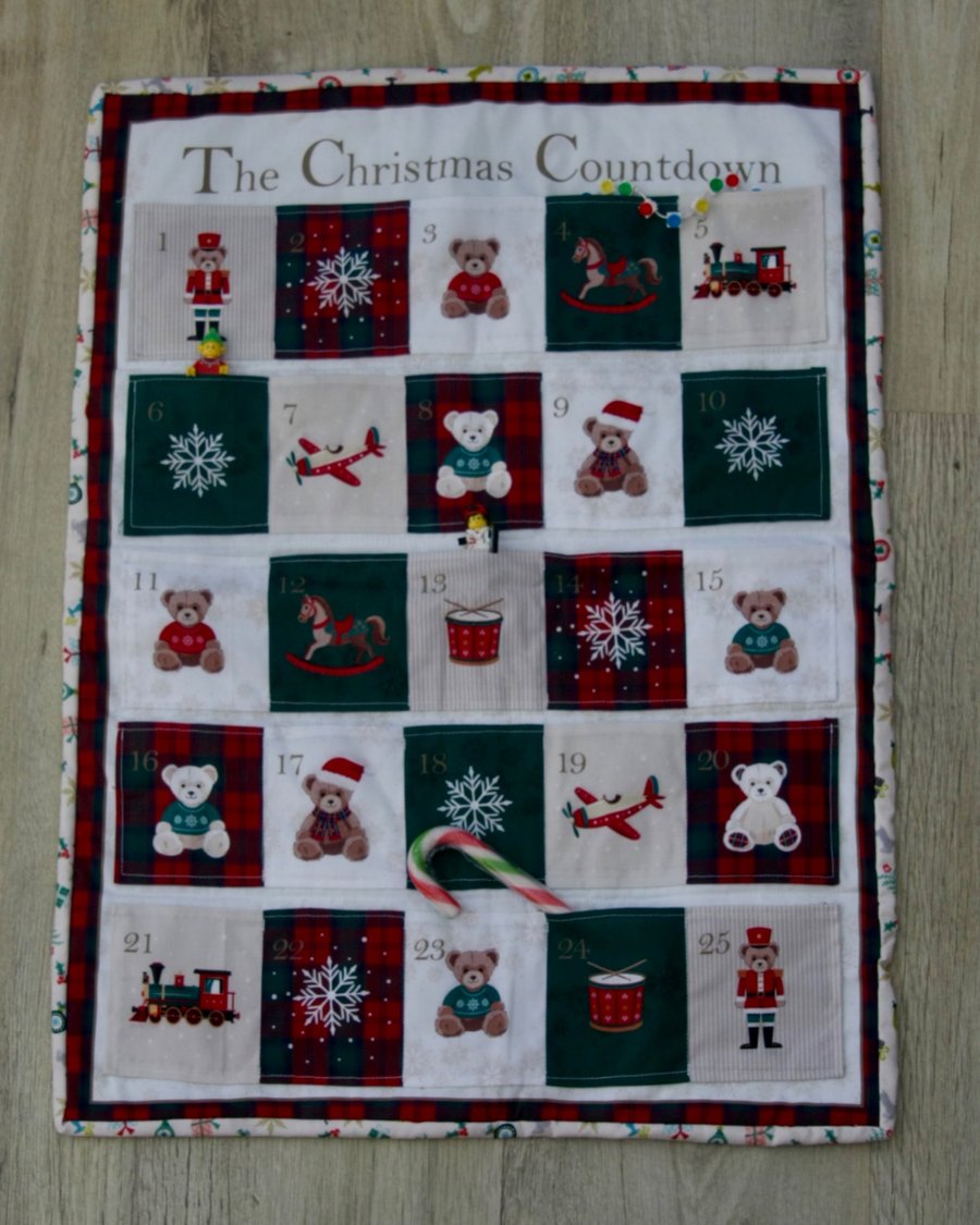 Beautiful 'Countdown to Christmas' Reusable Eco Friendly Advent Calendar