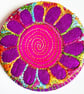 Badge 58mm Multicoloured Flower Textile Badge 
