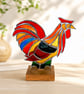 Rooster Stained Glass Ornament Cockerel Richard XII On Oak Stand - Image 5