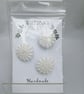 Buttons White 30mm Handmade Embroidered Yorkshire Style - Image 1