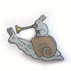 38mm Medieval Rabbit Snail hard enamel pin