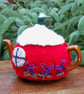 Knitted tea cosy - Xmas Country cottage design  to fit a one or two cup teapot,  - Image 3