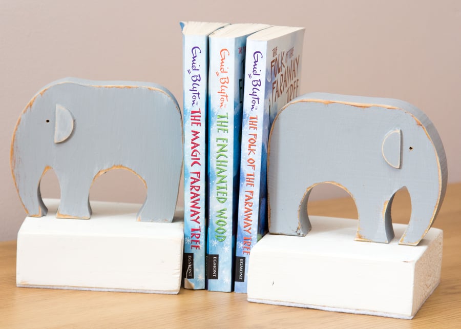 Wooden Elephant Bookends Folksy