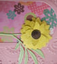Sunshine Yellow Polka Dot Flower in Pink Arch - Birthday Card  - Image 2