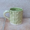 Cuddle mug coffee tea cup wheelthrown in stoneware ceramic pottery handmade