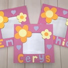 Personalised Baby Pink Flower Mirror
