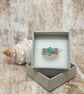 Sterling Silver 925 Floral Textured Larimar Ring Full Hallmark - Image 9