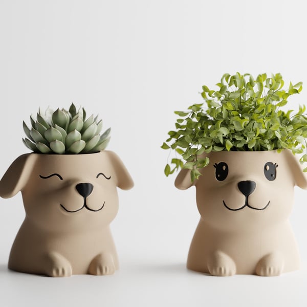 Puppy Planter Succulent Pot, Gift for Dog Lovers, Desk Decor, Indoor Planter
