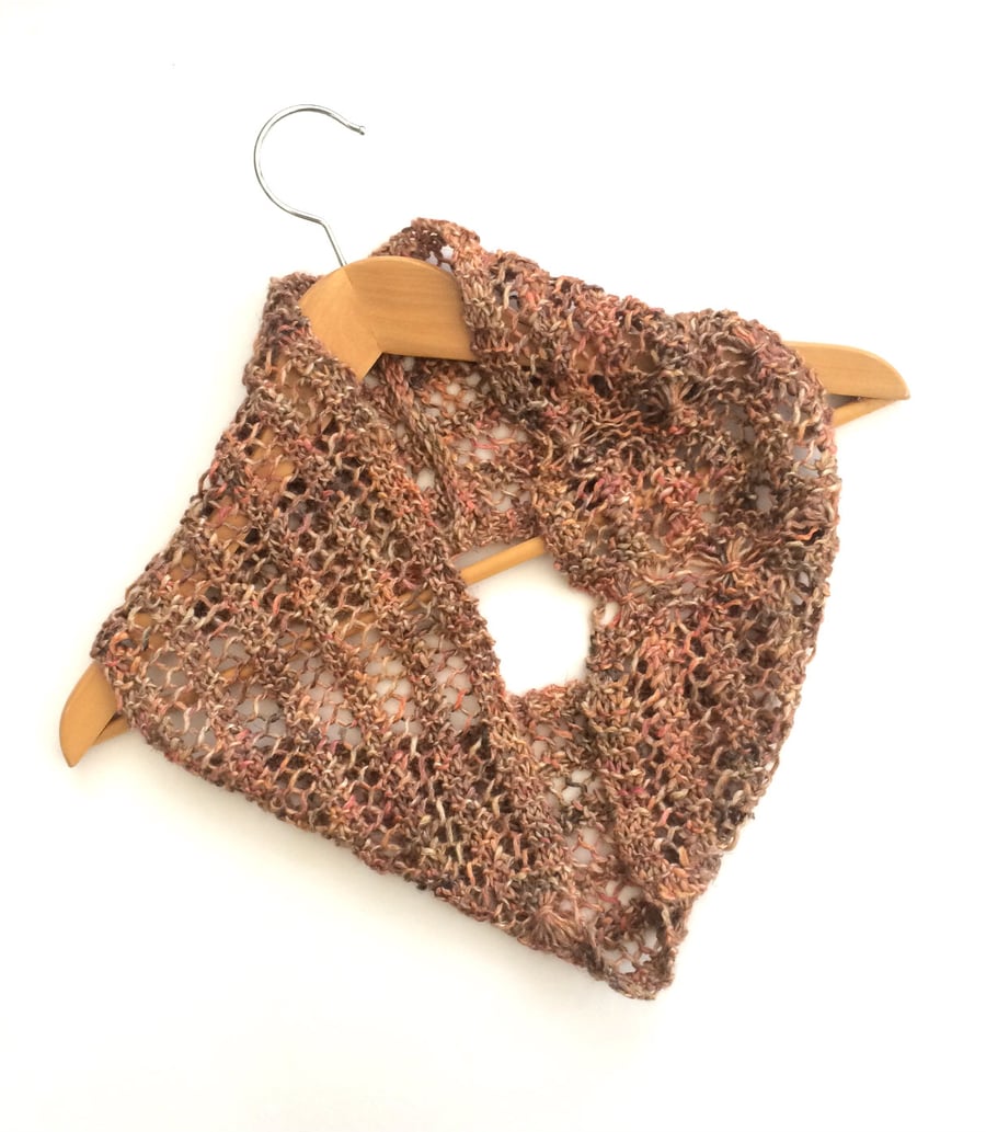 Silky lace lightweight cowl 