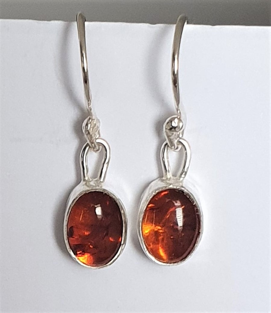 Amber Earrings - recycled sterling silver