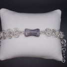 Agate bone chainmaille bracelet