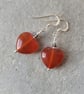 Red agate heart and sterling silver earrings  - Image 5