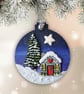 Christmas Decoration with Handmade Cottage Scene - Image 1