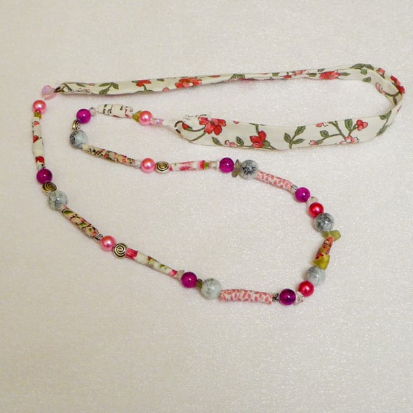 Textile Bead Necklace