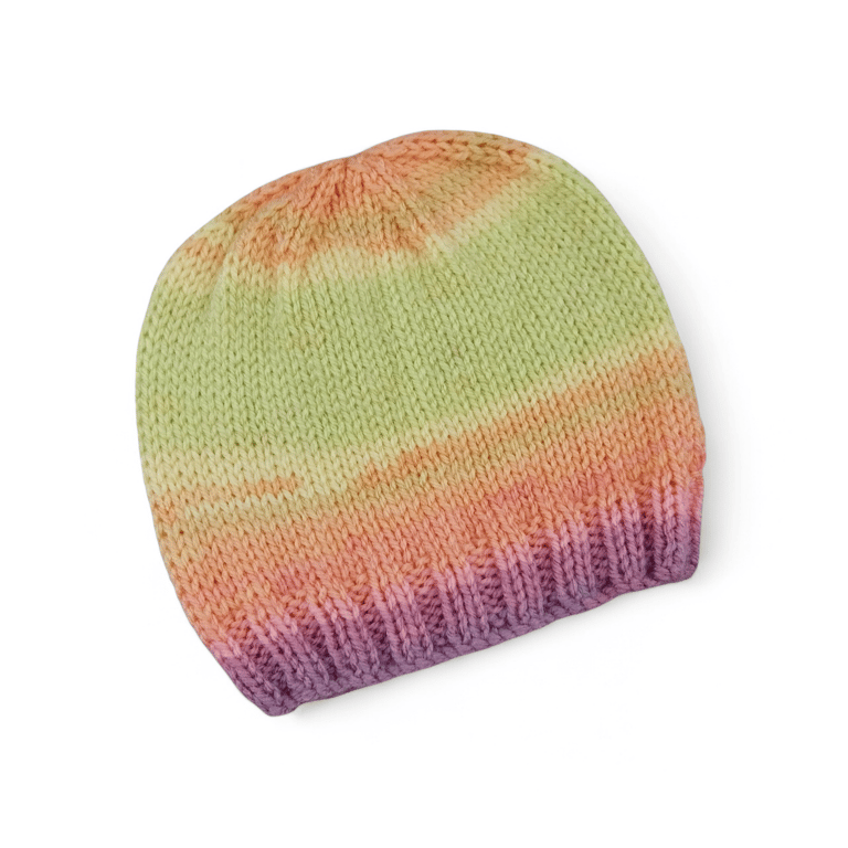 Hand Knitted Baby Hat for Girls, Pastel Stripes, Newborn Essential, Winter 