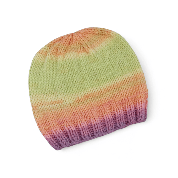 Hand Knitted Baby Hat for Girls, Pastel Stripes, Newborn Essential, Winter 