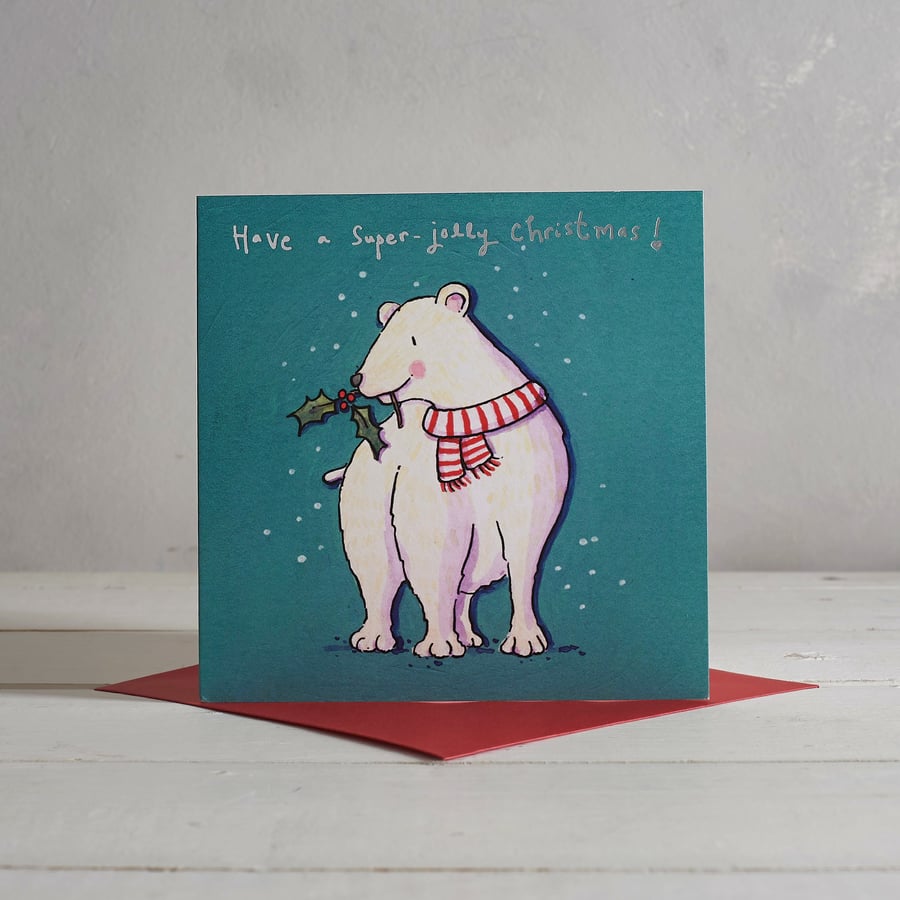 Super Jolly Christmas Polar Bear Card