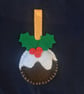 Christmas Pudding Decorations Felt Ornament SECONDS SUNDAY - Image 1