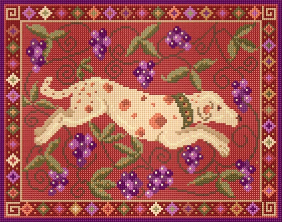 Spotted Dog, Tapestry, Cushion, Kit, Counted Cross Stitch, Historical, Pillow, 