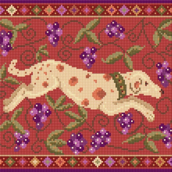 Spotted Dog, Tapestry, Cushion, Kit, Counted Cross Stitch, Historical, Pillow, 