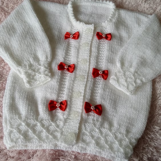 Hand Knitted Girls Cardigan 1 - 2 years