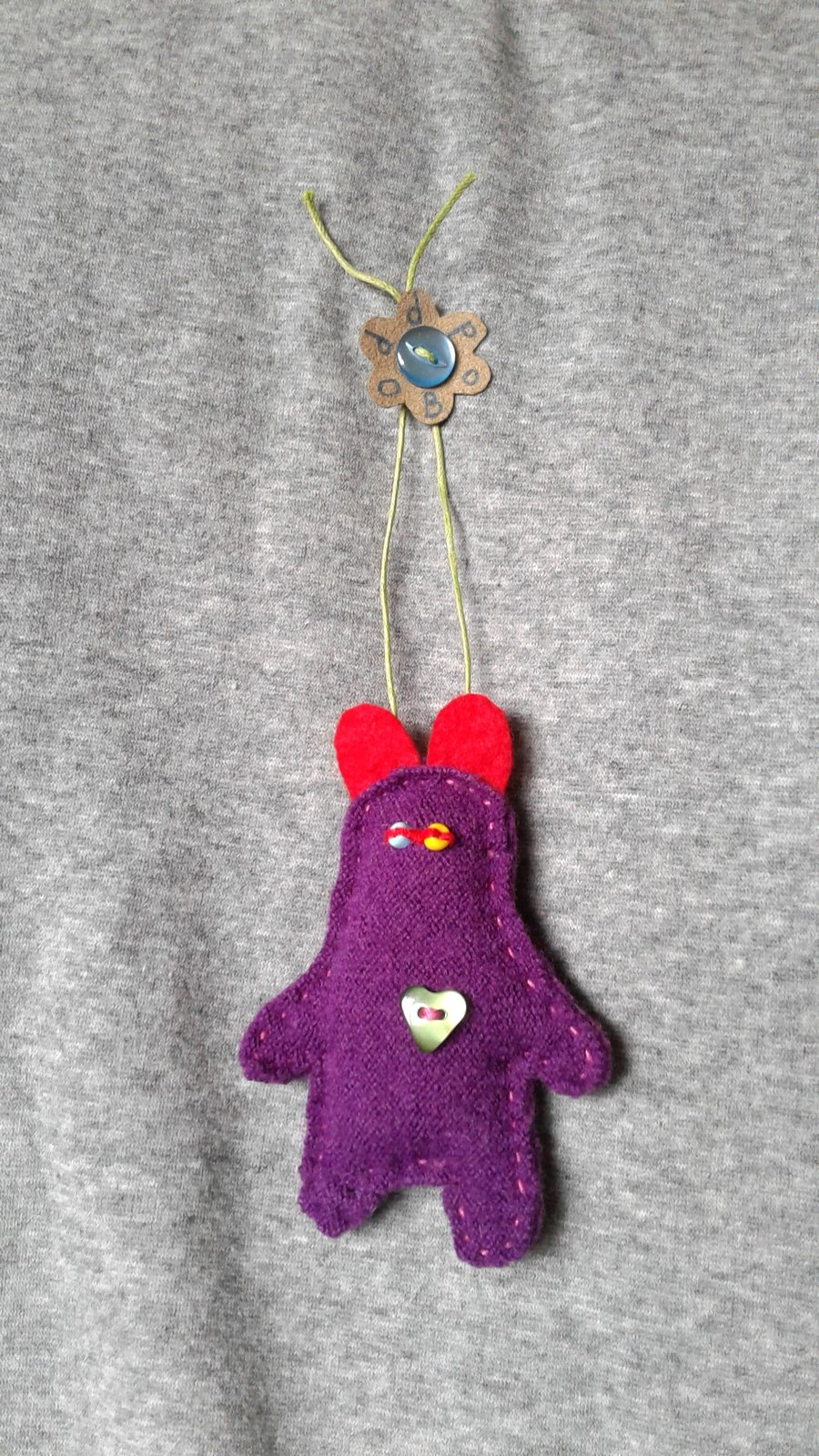 Odd Bod, a 3" bear to hang up and make you smile.