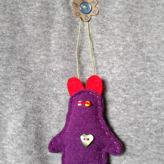 Odd Bod, a 3" bear to hang up and make you smile.