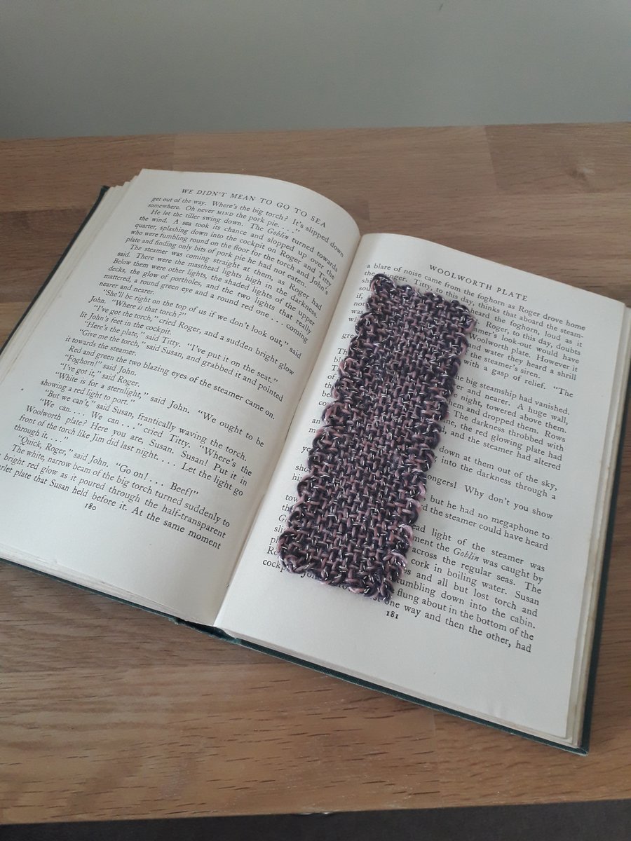 Handwoven Bookmark Pink & Silver Sparkle