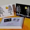 BOX OF 6 WINTER TREE CARDS-FREE P&P