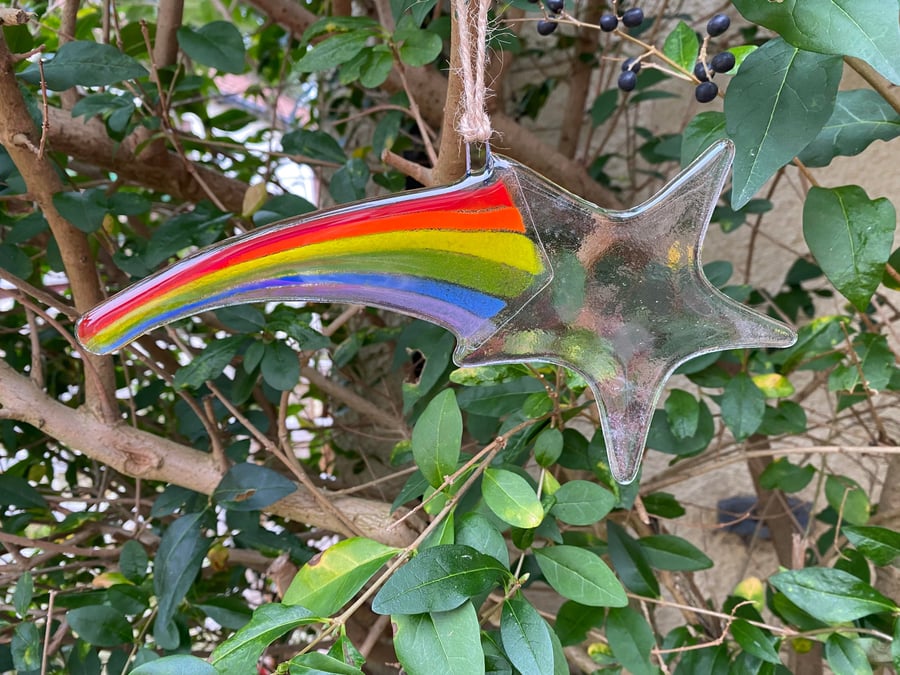Fused Glass Shooting Star Hanger