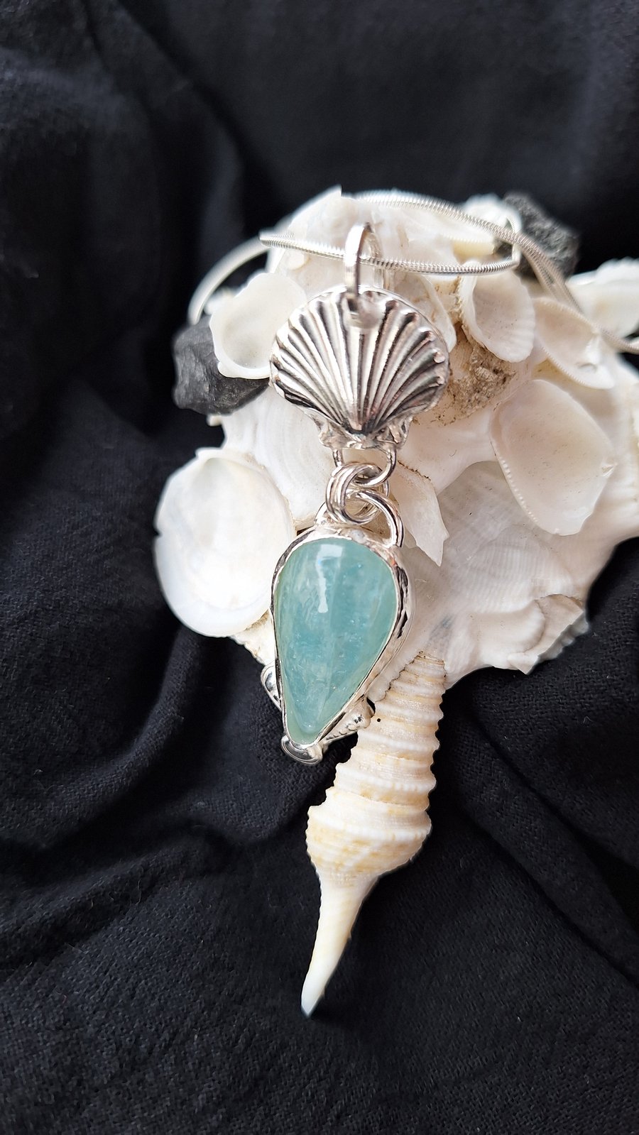 Sterling Silver Seashell Themed Pendant Necklace
