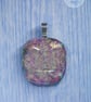 Delicate shimmer sparkle dichroic fused glass pendant pink gold - Image 7