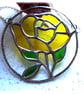 Rose Ring Suncatcher Stained Glass Yellow Handmade Gift Flower - Image 6
