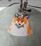 Fox mini hoop, handmade hanging decoration, embroidered - Image 5