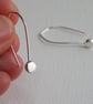Silver Drop Earrings, hammered recycled silver pebble drop earrings - Image 6