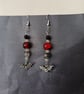 Gothic beaded bat charm dangle earrings  - Image 3