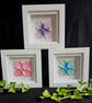Set of three origami flowers in shadow box frames - Image 1