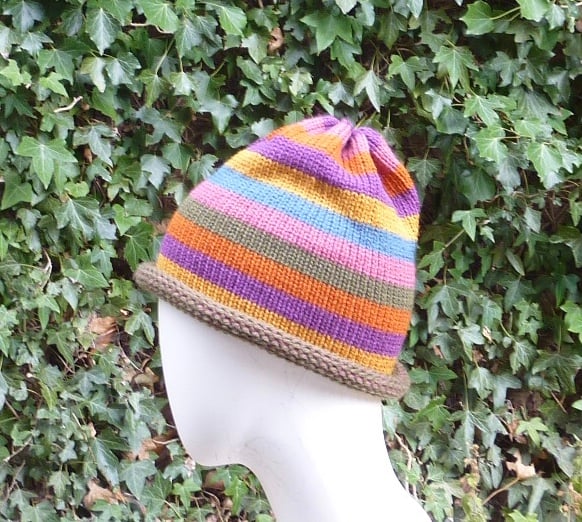 Woman's Striped Beanie