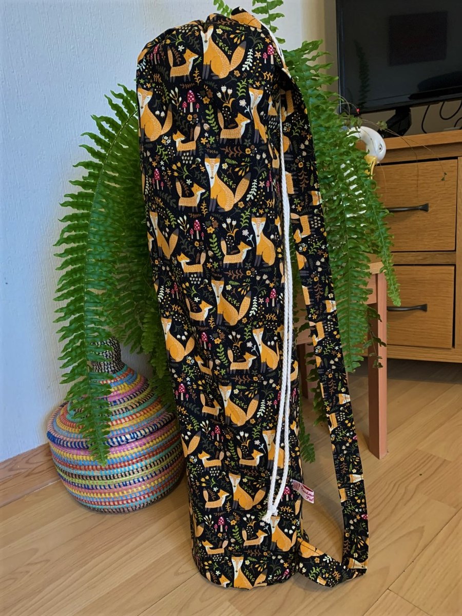 Woodland foxes yoga mat bag