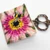 Bee and flower sewing needle and pins case. 