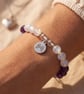 Guardian Angel Crystal Bracelet, Angelite & Amethyst, Personalised Gift - Image 3