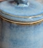 Small handmade ceramic lidded pot with baby penguin, blue glaze - Image 9