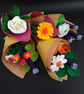 Sigle Flower wrap or Small Felt Flower Bouquet 