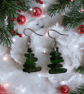 Sea glass Christmas tree earrings 