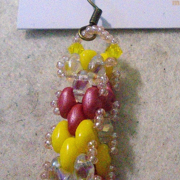 Brickwork-pattern bead earrings (customisable)