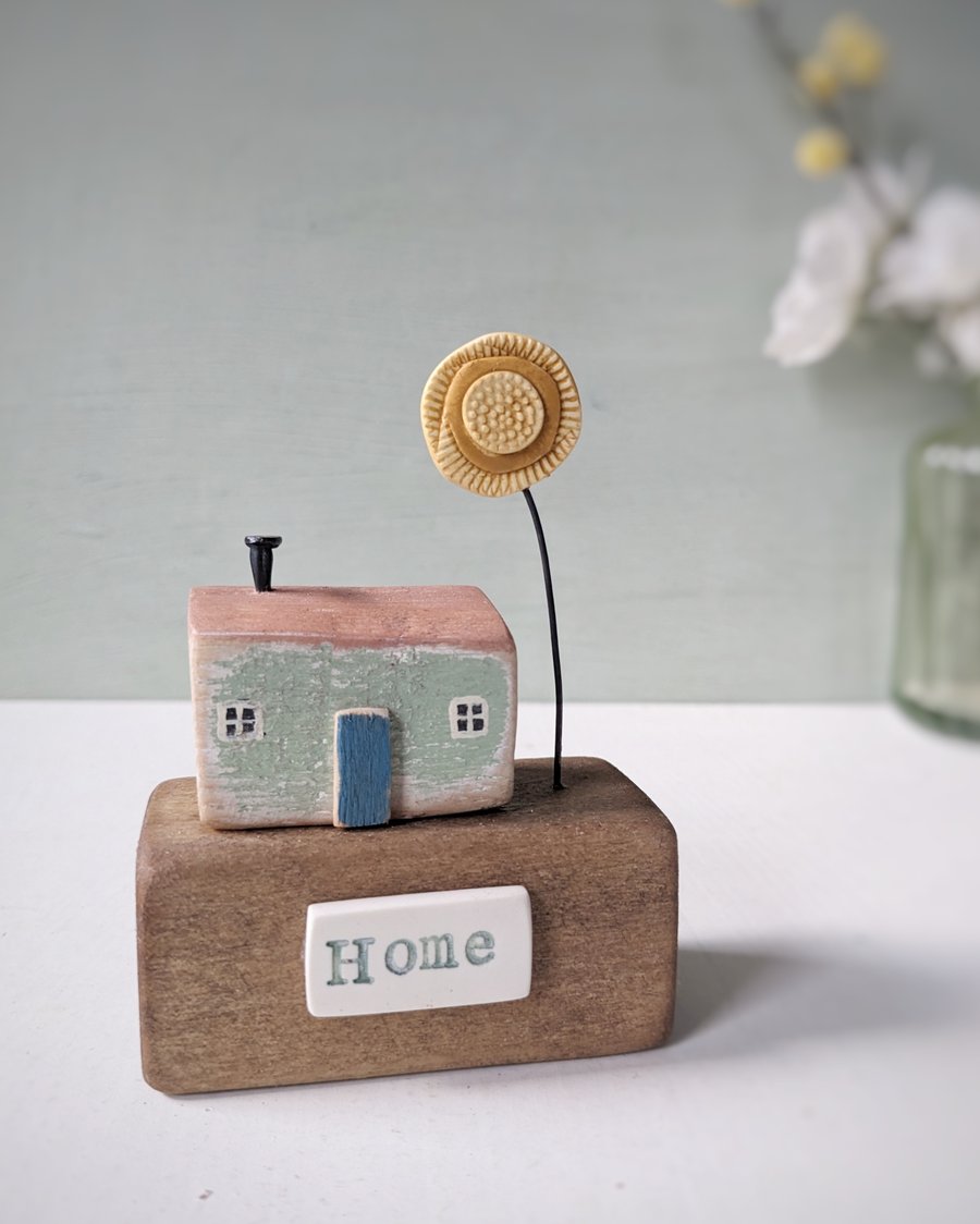 Little Wooden Cottage with Clay Sunshine 'home'