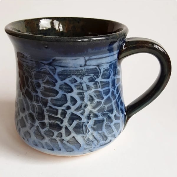 Blue Glazed Mug - Hand Thrown Stoneware Ceramic Mug 